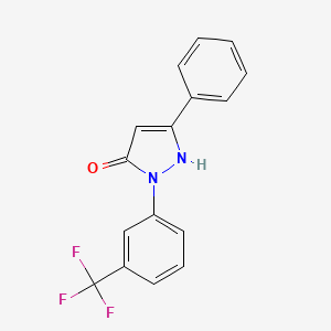 molecular formula C16H11F3N2O B5753435 5-phenyl-2-[3-(trifluoromethyl)phenyl]-1,2-dihydro-3H-pyrazol-3-one 