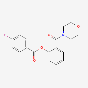molecular formula C18H16FNO4 B5753460 2-(4-morpholinylcarbonyl)phenyl 4-fluorobenzoate 