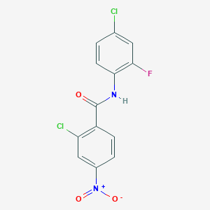 molecular formula C13H7Cl2FN2O3 B5753464 2-chloro-N-(4-chloro-2-fluorophenyl)-4-nitrobenzamide 