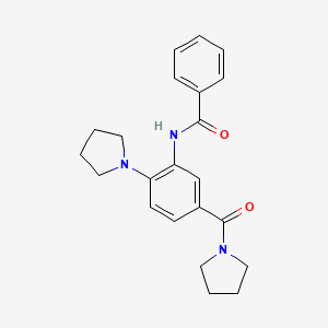molecular formula C22H25N3O2 B5753469 N-[2-(1-pyrrolidinyl)-5-(1-pyrrolidinylcarbonyl)phenyl]benzamide 