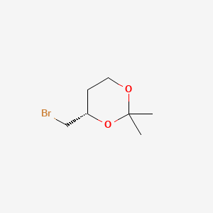 molecular formula C7H13BrO2 B575348 (S)-2,2-Dimethyl-4-bromomethyl-1,3-dioxane CAS No. 191354-56-0