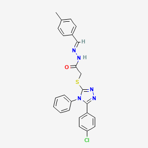 2-{[5-(4-chlorophenyl)-4-phenyl-4H-1,2,4-triazol-3-yl]thio}-N'-(4-methylbenzylidene)acetohydrazide