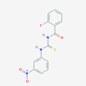 molecular formula C14H10FN3O3S B5753519 2-fluoro-N-{[(3-nitrophenyl)amino]carbonothioyl}benzamide 