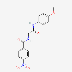 molecular formula C16H15N3O5 B5753546 N-{2-[(4-methoxyphenyl)amino]-2-oxoethyl}-4-nitrobenzamide 