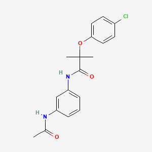 molecular formula C18H19ClN2O3 B5753562 N-[3-(acetylamino)phenyl]-2-(4-chlorophenoxy)-2-methylpropanamide 