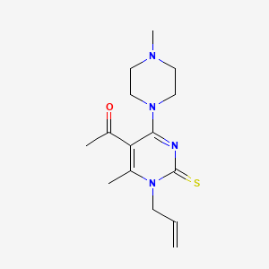 molecular formula C15H22N4OS B5753574 1-[1-allyl-6-methyl-4-(4-methyl-1-piperazinyl)-2-thioxo-1,2-dihydro-5-pyrimidinyl]ethanone 