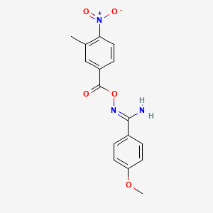 molecular formula C16H15N3O5 B5753595 4-methoxy-N'-[(3-methyl-4-nitrobenzoyl)oxy]benzenecarboximidamide 