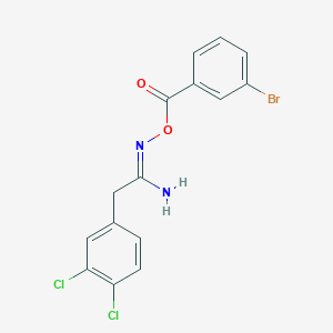 molecular formula C15H11BrCl2N2O2 B5753599 N'-[(3-bromobenzoyl)oxy]-2-(3,4-dichlorophenyl)ethanimidamide 