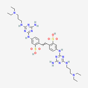 2,2'-(Ethene-1,2-diyl)bis{5-[(4-amino-6-{[3-(diethylamino)propyl]amino}-1,3,5-triazin-2-yl)amino]benzene-1-sulfonic acid}