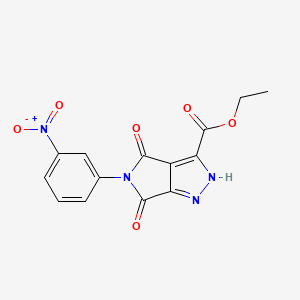 molecular formula C14H10N4O6 B5753601 ethyl 5-(3-nitrophenyl)-4,6-dioxo-2,4,5,6-tetrahydropyrrolo[3,4-c]pyrazole-3-carboxylate 