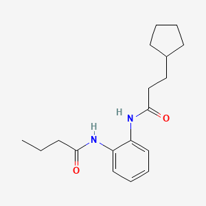 molecular formula C18H26N2O2 B5753608 N-{2-[(3-cyclopentylpropanoyl)amino]phenyl}butanamide 