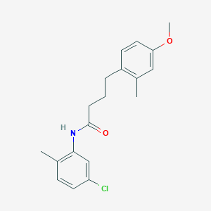 molecular formula C19H22ClNO2 B5753612 N-(5-chloro-2-methylphenyl)-4-(4-methoxy-2-methylphenyl)butanamide 