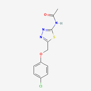 molecular formula C11H10ClN3O2S B5753636 N-{5-[(4-氯苯氧基)甲基]-1,3,4-噻二唑-2-基}乙酰胺 