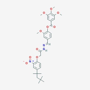 molecular formula C34H41N3O10 B5753641 2-methoxy-4-(2-{[2-nitro-4-(1,1,3,3-tetramethylbutyl)phenoxy]acetyl}carbonohydrazonoyl)phenyl 3,4,5-trimethoxybenzoate 