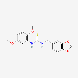 molecular formula C17H18N2O4S B5753649 N-(1,3-benzodioxol-5-ylmethyl)-N'-(2,5-dimethoxyphenyl)thiourea 