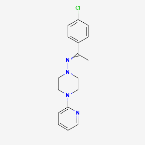 molecular formula C17H19ClN4 B5753661 N-[1-(4-chlorophenyl)ethylidene]-4-(2-pyridinyl)-1-piperazinamine 