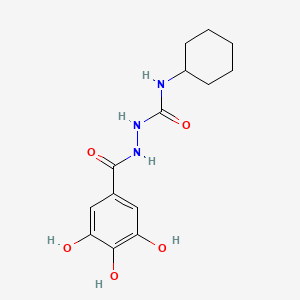 molecular formula C14H19N3O5 B5753691 N-cyclohexyl-2-(3,4,5-trihydroxybenzoyl)hydrazinecarboxamide 