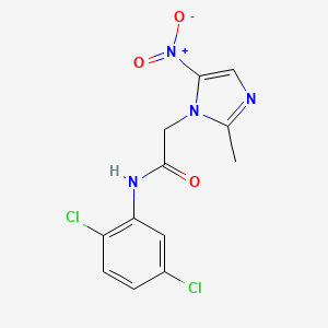 molecular formula C12H10Cl2N4O3 B5753708 N-(2,5-dichlorophenyl)-2-(2-methyl-5-nitro-1H-imidazol-1-yl)acetamide 