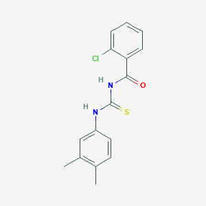 molecular formula C16H15ClN2OS B5753737 2-chloro-N-{[(3,4-dimethylphenyl)amino]carbonothioyl}benzamide 