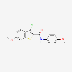 molecular formula C17H14ClNO3S B5753745 3-chloro-6-methoxy-N-(4-methoxyphenyl)-1-benzothiophene-2-carboxamide 