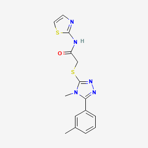 molecular formula C15H15N5OS2 B5753752 2-{[4-methyl-5-(3-methylphenyl)-4H-1,2,4-triazol-3-yl]thio}-N-1,3-thiazol-2-ylacetamide 