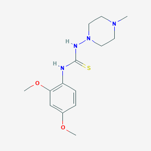 molecular formula C14H22N4O2S B5753779 N-(2,4-dimethoxyphenyl)-N'-(4-methyl-1-piperazinyl)thiourea 