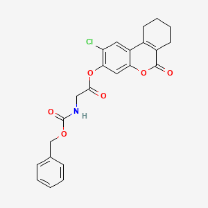 2-chloro-6-oxo-7,8,9,10-tetrahydro-6H-benzo[c]chromen-3-yl N-[(benzyloxy)carbonyl]glycinate