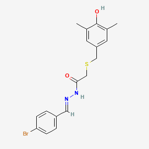 molecular formula C18H19BrN2O2S B5753799 N'-(4-bromobenzylidene)-2-[(4-hydroxy-3,5-dimethylbenzyl)thio]acetohydrazide 