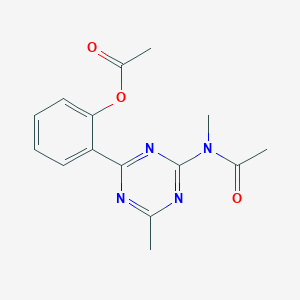 molecular formula C15H16N4O3 B5753803 2-{4-[acetyl(methyl)amino]-6-methyl-1,3,5-triazin-2-yl}phenyl acetate 