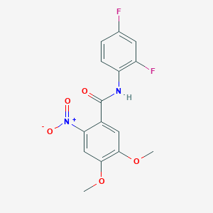 molecular formula C15H12F2N2O5 B5753855 N-(2,4-difluorophenyl)-4,5-dimethoxy-2-nitrobenzamide 