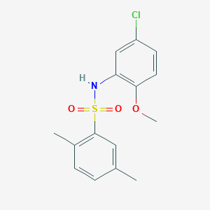 molecular formula C15H16ClNO3S B5753866 N-(5-chloro-2-methoxyphenyl)-2,5-dimethylbenzenesulfonamide 