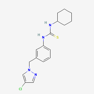 molecular formula C17H21ClN4S B5753889 N-{3-[(4-chloro-1H-pyrazol-1-yl)methyl]phenyl}-N'-cyclohexylthiourea 