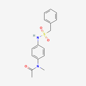 molecular formula C16H18N2O3S B5753896 N-{4-[(benzylsulfonyl)amino]phenyl}-N-methylacetamide 