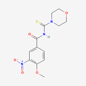 molecular formula C13H15N3O5S B5753918 4-methoxy-N-(4-morpholinylcarbonothioyl)-3-nitrobenzamide 