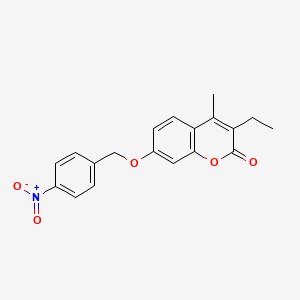molecular formula C19H17NO5 B5753926 3-ethyl-4-methyl-7-[(4-nitrobenzyl)oxy]-2H-chromen-2-one 