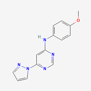 molecular formula C14H13N5O B5753932 N-(4-methoxyphenyl)-6-(1H-pyrazol-1-yl)-4-pyrimidinamine 