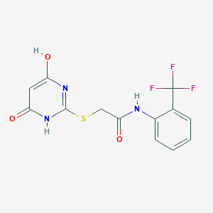 molecular formula C13H10F3N3O3S B5753997 2-[(4,6-dihydroxy-2-pyrimidinyl)thio]-N-[2-(trifluoromethyl)phenyl]acetamide 