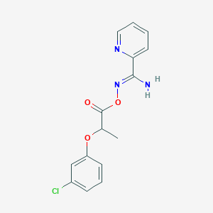 molecular formula C15H14ClN3O3 B5754000 N'-{[2-(3-chlorophenoxy)propanoyl]oxy}-2-pyridinecarboximidamide 