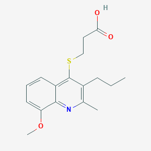 molecular formula C17H21NO3S B5754001 3-[(8-methoxy-2-methyl-3-propyl-4-quinolinyl)thio]propanoic acid 