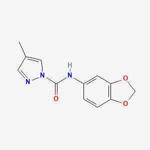 molecular formula C12H11N3O3 B5754002 N-1,3-benzodioxol-5-yl-4-methyl-1H-pyrazole-1-carboxamide 