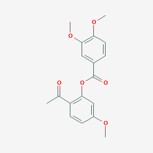 molecular formula C18H18O6 B5754009 2-acetyl-5-methoxyphenyl 3,4-dimethoxybenzoate 
