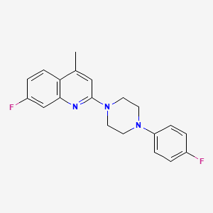 molecular formula C20H19F2N3 B5754020 7-fluoro-2-[4-(4-fluorophenyl)-1-piperazinyl]-4-methylquinoline 