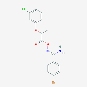 4-bromo-N'-{[2-(3-chlorophenoxy)propanoyl]oxy}benzenecarboximidamide