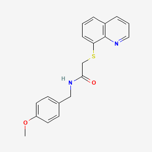molecular formula C19H18N2O2S B5754076 N-(4-methoxybenzyl)-2-(8-quinolinylthio)acetamide 