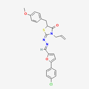 molecular formula C25H22ClN3O3S B5754082 5-(4-chlorophenyl)-2-furaldehyde [3-allyl-5-(4-methoxybenzyl)-4-oxo-1,3-thiazolidin-2-ylidene]hydrazone CAS No. 290839-65-5