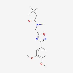 molecular formula C18H25N3O4 B5754087 N-{[3-(3,4-dimethoxyphenyl)-1,2,4-oxadiazol-5-yl]methyl}-N,3,3-trimethylbutanamide 