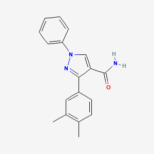 molecular formula C18H17N3O B5754093 3-(3,4-dimethylphenyl)-1-phenyl-1H-pyrazole-4-carboxamide 