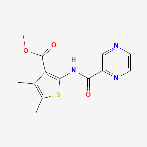 molecular formula C13H13N3O3S B5754110 methyl 4,5-dimethyl-2-[(2-pyrazinylcarbonyl)amino]-3-thiophenecarboxylate 