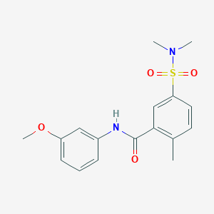 molecular formula C17H20N2O4S B5754125 5-[(dimethylamino)sulfonyl]-N-(3-methoxyphenyl)-2-methylbenzamide 