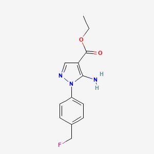 molecular formula C13H14FN3O2 B575413 5-Amino-1-[4-(fluoromethyl)phenyl]-1H-pyrazole-4-carboxylic acid ethyl ester CAS No. 187998-54-5